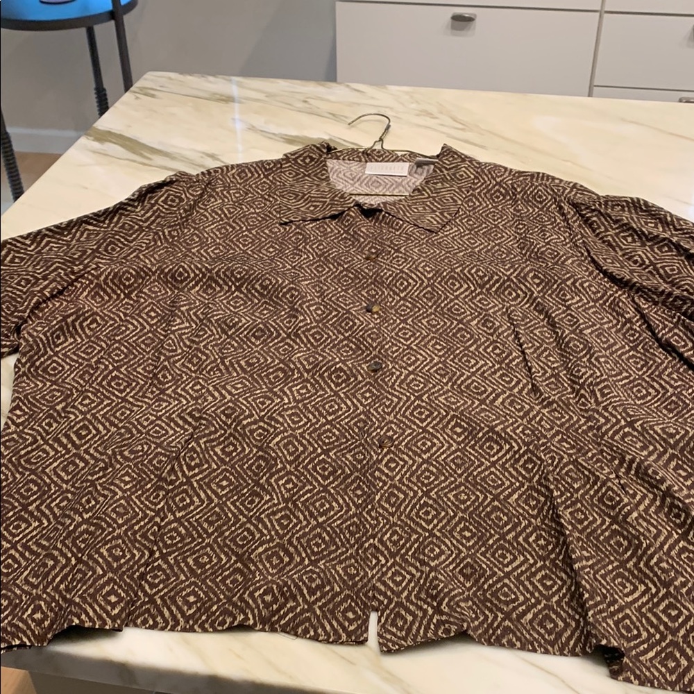 Brown Geometric Patterned Shirt